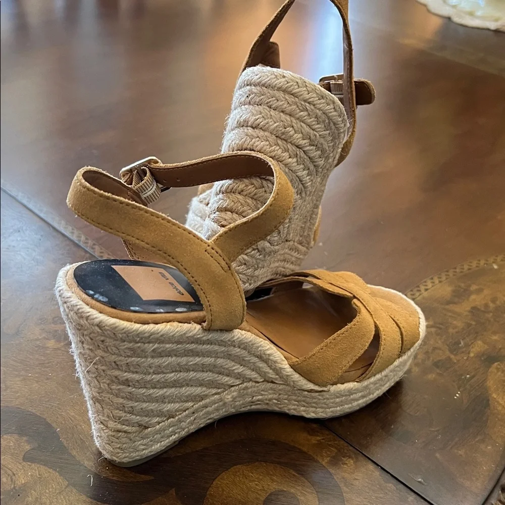 Dolce Vita Tan Suede Espadrille Wedge Sandals